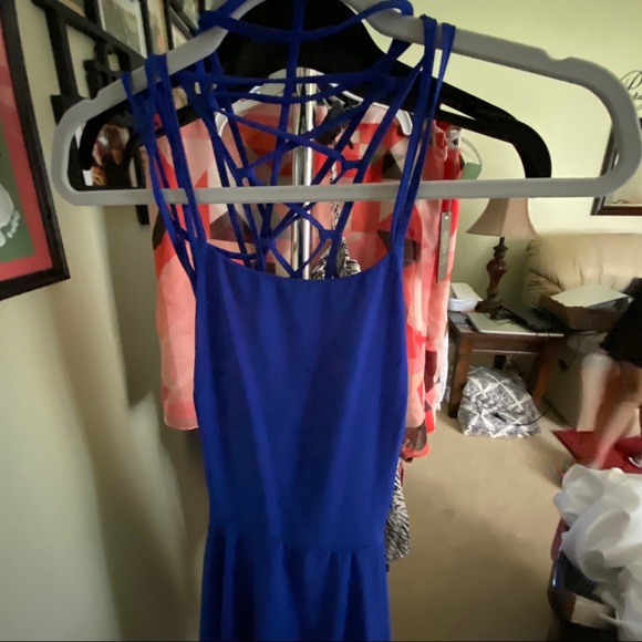 Lulus Good Deeds Royal Blue Lace-Up Dress! - Picture 4 of 5